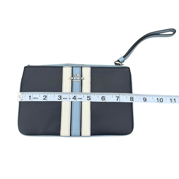 Coach Navy Blue Leather Wristlet - Picture 11 of 13
